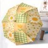 1 шт. Цветочный пэчворк Автоматический складной зонт для отдыха и дождливой погоды, Автоматическое открытие/закрытие, Складной зонт с 8 спицами, Компактный 3-складной зонт для мужчин и женщин, 101