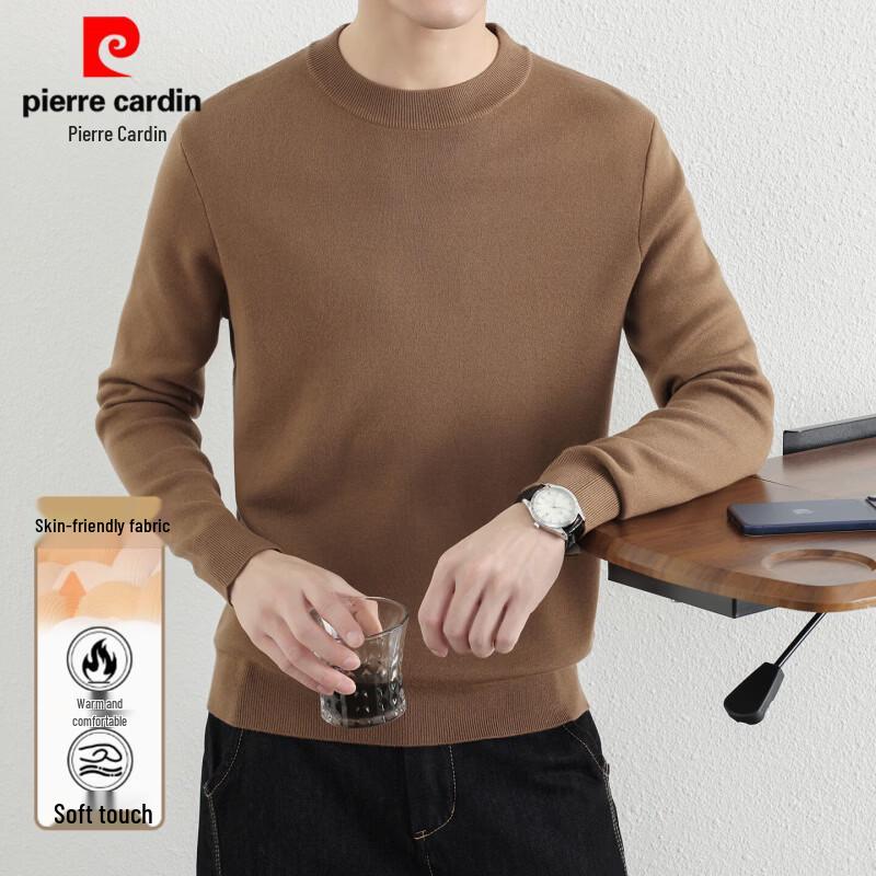 Pierre Cardin Мужской утолщенный вязаный свитер с круглым вырезом