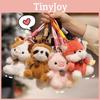 Keychain Plush Cute Pendant With Capybara Penguin Raccoon Panda Shaped Design