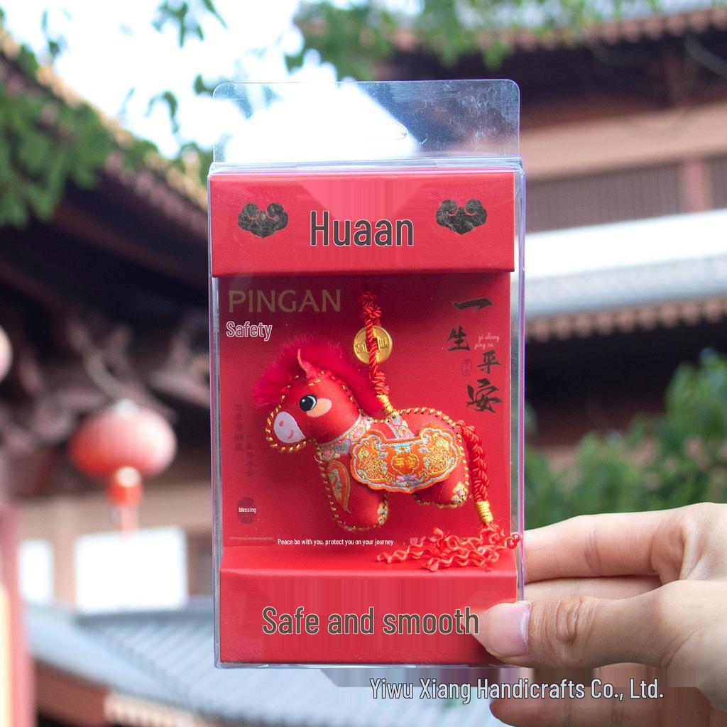 Three-Dimensional Year of the Horse Pendant: Scented Sachet Keychain for Luck and Wealth