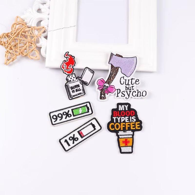 5 Pcs/pack Fusible Embroidery Patch Iron On Patches For Clothing Thermoadhesive Patches For Jackets Jeans Backpack Ironable Sewing Patch