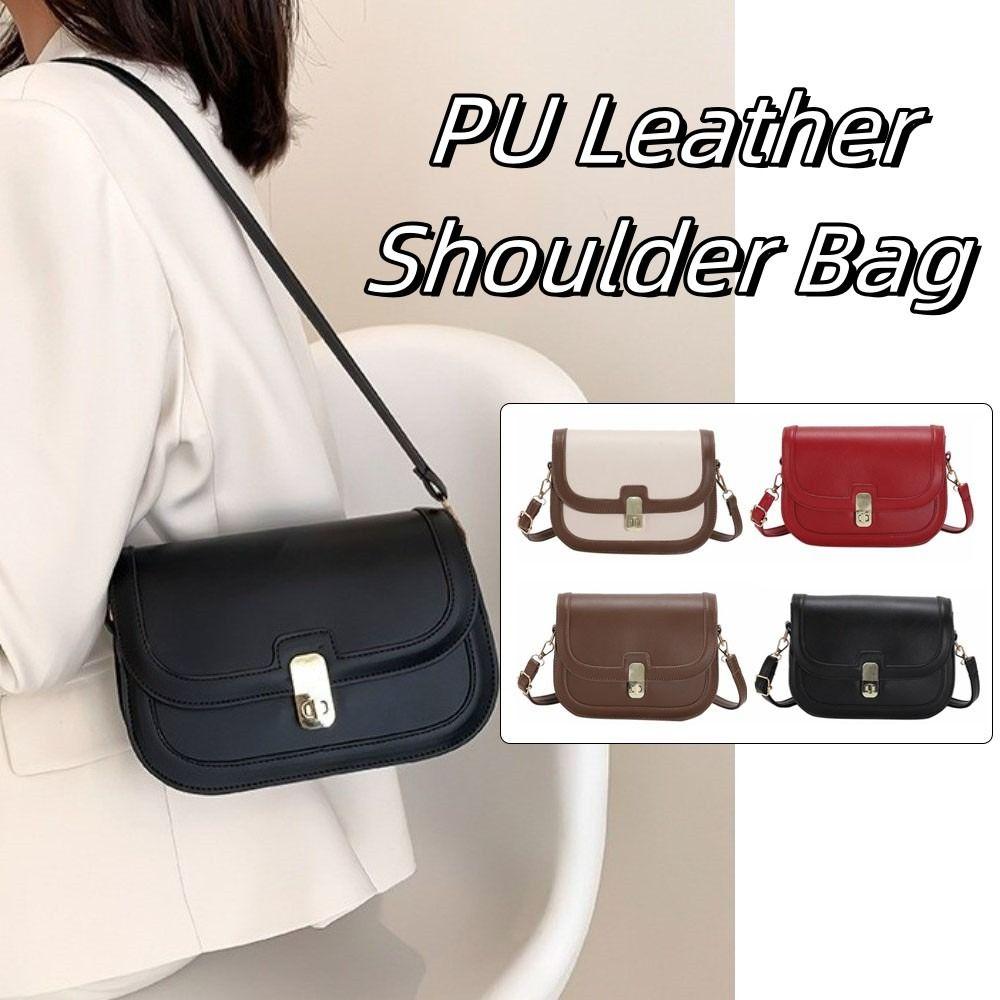 Korean Style Crossbody Bag Texture Women Underarm Bag Elegant PU Leather Shoulder Bag Outdoor