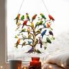 Acrylic Parrot Tree Hanging Decoration 2D Flat Colorful Parrot Indoor Outdoor Christmas Tree Wall Window Hanging Bird Sign Ornament