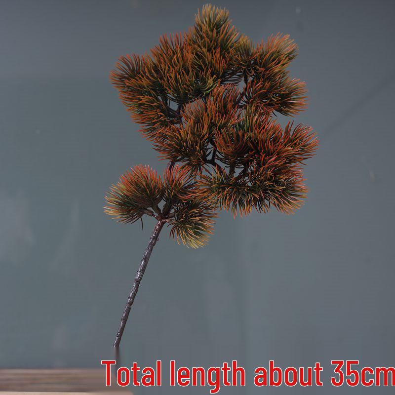Artificial Pine Bonsai with Juniper Branches and Dried Flowers