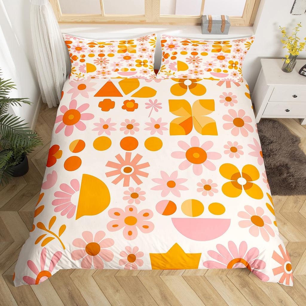 Comforter Homewish Orange Cherry Blossoms Garden Flower Floral Bedding Setcountryside Plant Bed Set