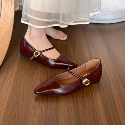 Модная женская обувь 2024 года, босоножки с закрытым носком, неглубокий носок, мягкие летние каблуки, костюм женский бежевый, Мэри Джейн, роскошные открытые туфли на плоской подошве, низкие