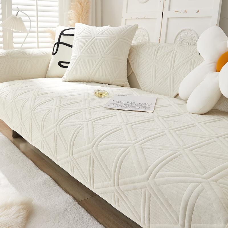 Plush Sofa Cushions: Modern, Simple, High-end, Winter, Thickened, Non-slip, Anti-run, Light Luxury Sofa Cover, Cover Cloth