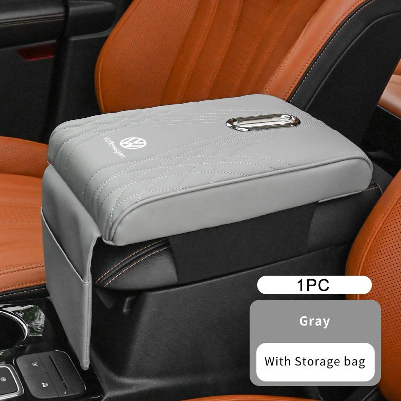 Car Armrest Height Booster Cushion Leather Metal Storage Pocket Pad For Volkswagen VW Scirocco Jetta Beetle Golf 4 5 6 Passat zg7