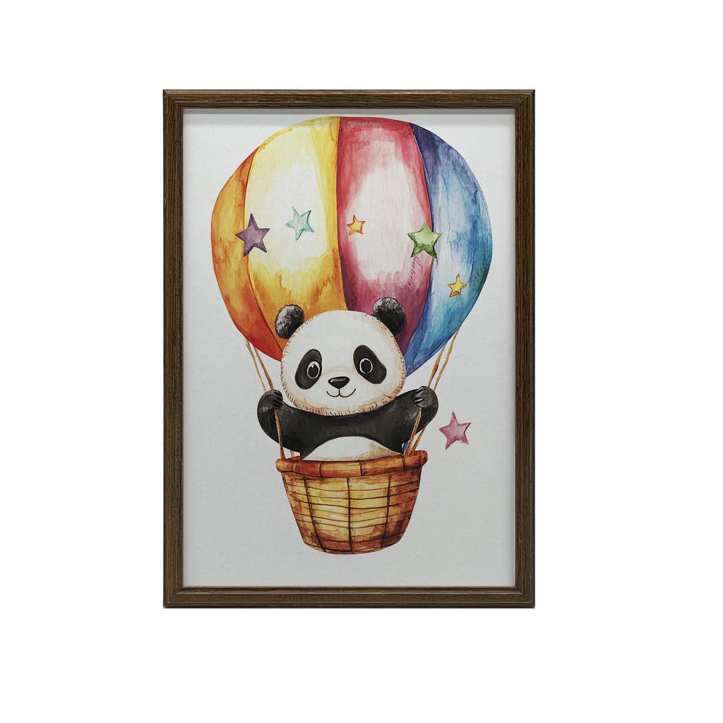 Plakat Urocza Panda W Koszu Plakat Urocza Panda W Koszu, 30X40 Cm, Rama Drewniana Jasny Dąb, Papier Matowy 230 Gsm