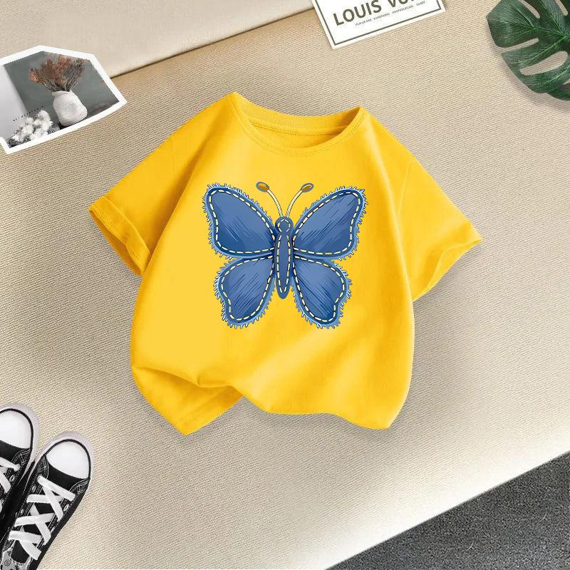 Children's Casual Short-sleeved T-shirt - Summer Girls' Loose Bowknot T-shirt