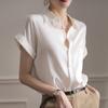 Элегантные женские рубашки Temperament Commuter Professional Белая рубашка женская летняя свободная блузка с короткими рукавами Senior Sense Lapel Shirt Female