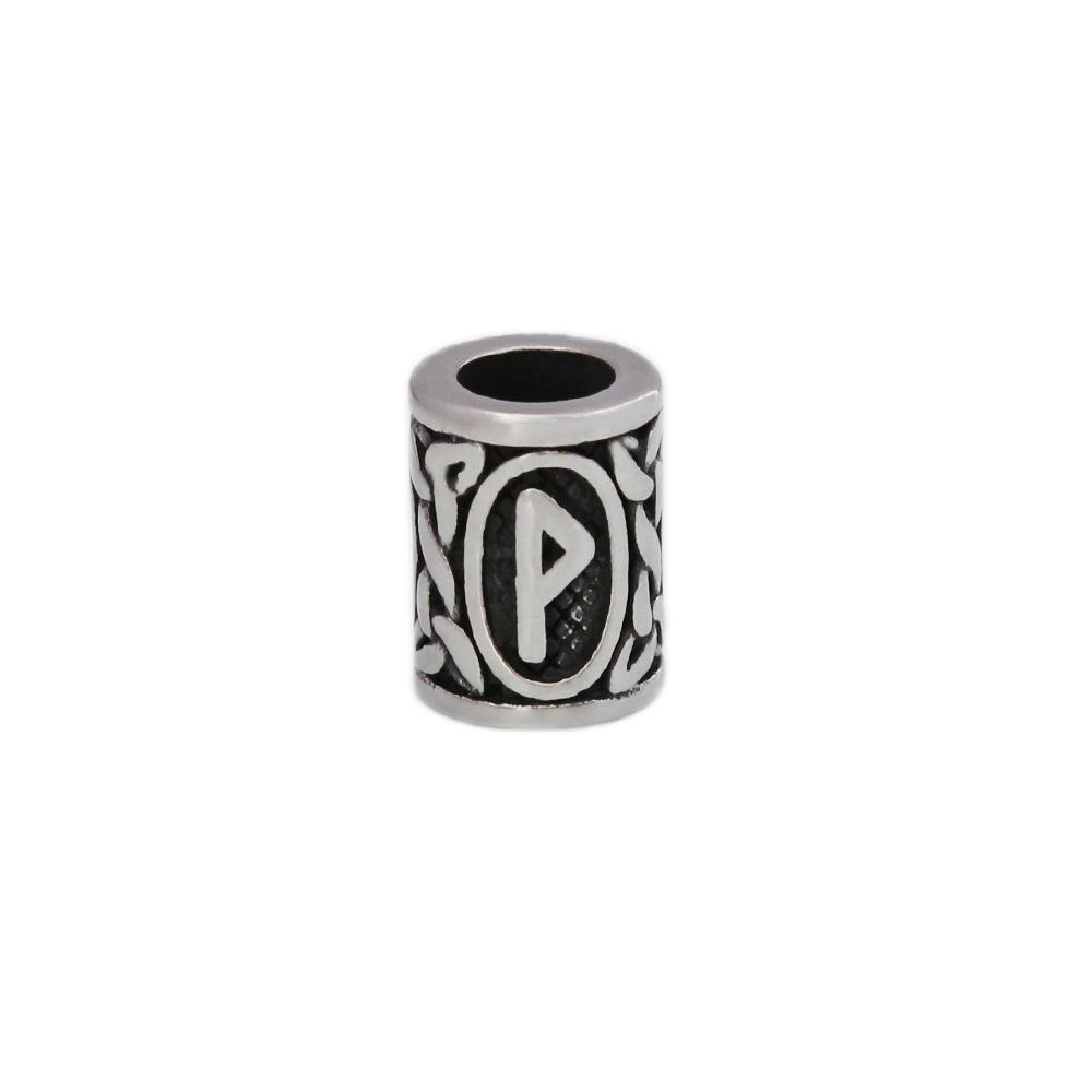 Retro Viking Rune Stainless Steel Beads - Non-Fading Titanium Accessory