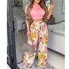 Women's Short-Sleeve Two-Piece Printed Trousers Set