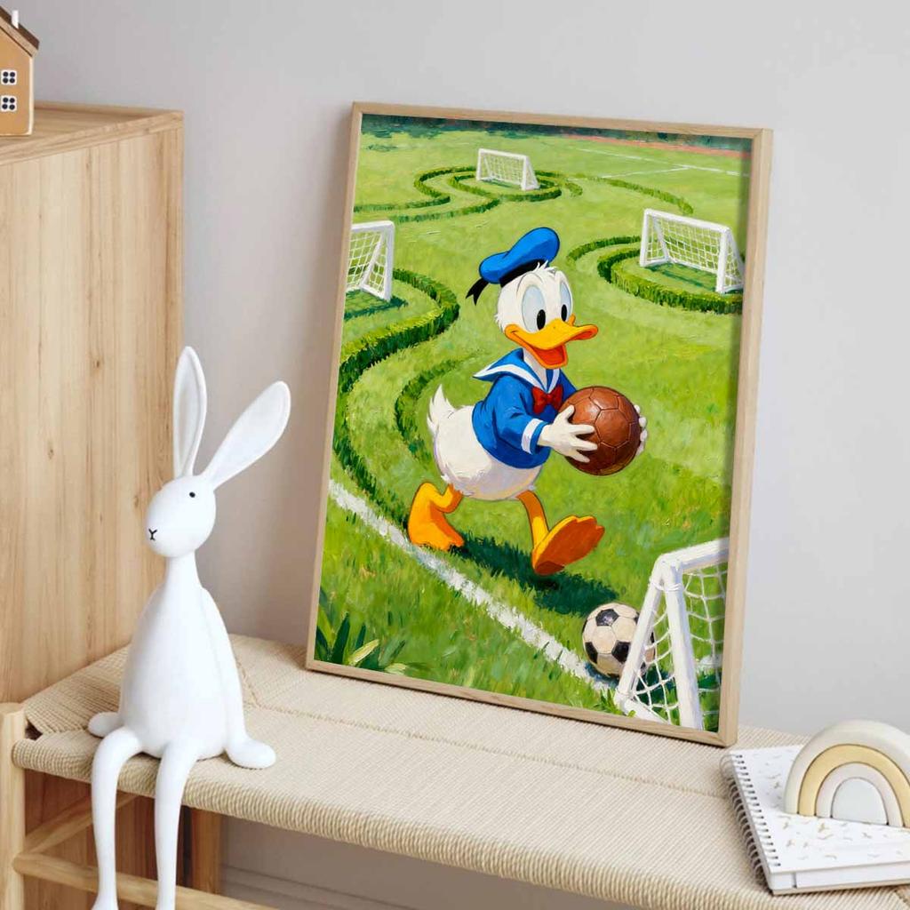 Donald Duck soccer diamond painting kit for living room, bedroom, study and other interior space decoration