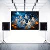 Halloween Decor Supplies Banner Spooky Graveyard Pumpkin Bat Skull Background Festival Party Decor Photography  Backdrop Props471