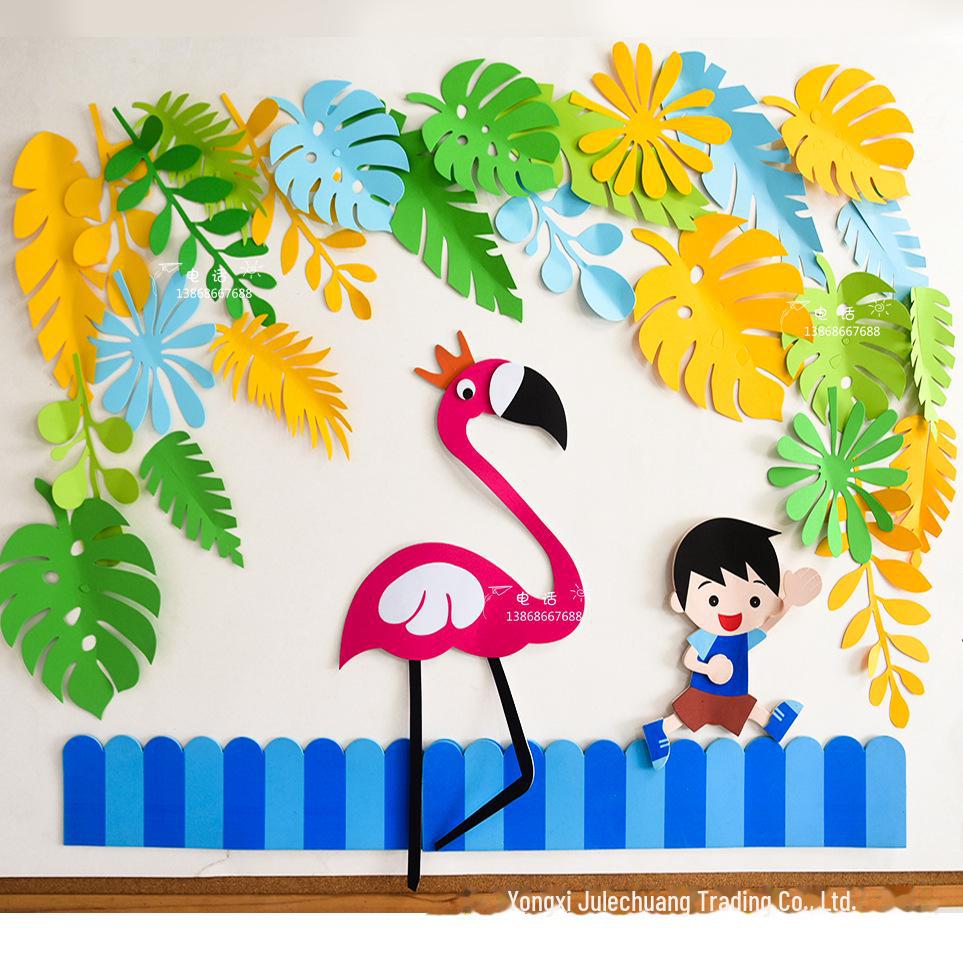 Декор стен в виде листьев и цветов в скандинавском стиле для школьных классов, торговых центров и детских комнат