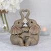 Creative Love Animal Hug Statue Resin Crafts Elephant Couple Hug Statue Wedding Anniversary Gift Birthday Home Decor
