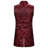 Men Vest Retro Sleeveless Slim Fit Mid Lengtn Irregular Hem Lapel Double-breasted Split Hem Soft Printed Loyal Gentlemen Medieval Waistcoat