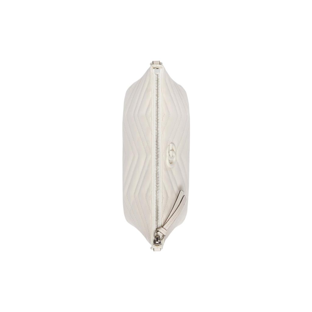 Gucci GG Marmont Quilted Leather Hobo Shoulder Bag White for Daily Party Shopping 739166-DAAAH-9022