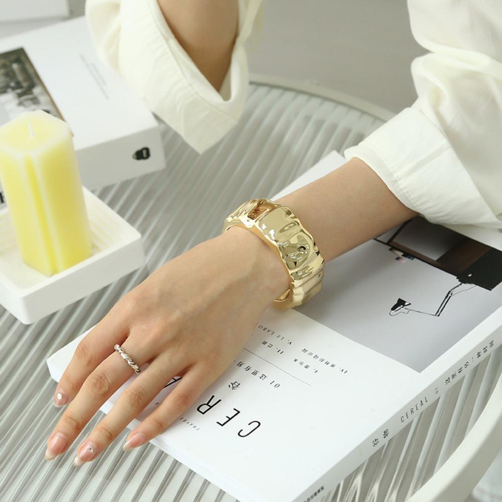 Открытые широкие массивные браслеты на руку, кольцо, преувеличенные браслеты, нерегулярные оборки, браслет для женщин и мужчин