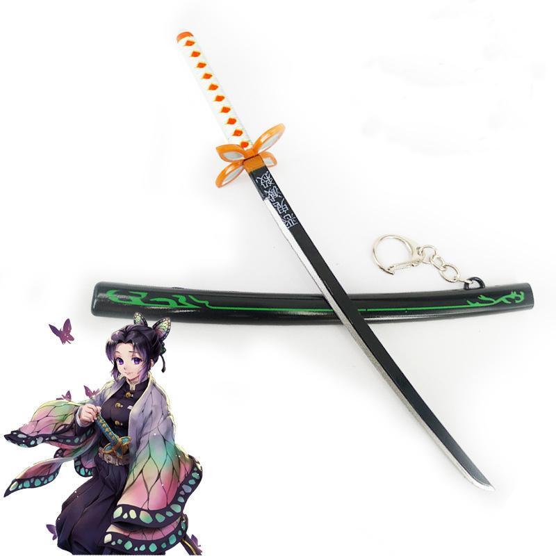 22 см безопасность Кимэцу но Яиба сплав меч оружие убийца демонов косплей Кочоу Синобу самурайский меч катана нож ниндзя Эспада реквизит сценический реквизит