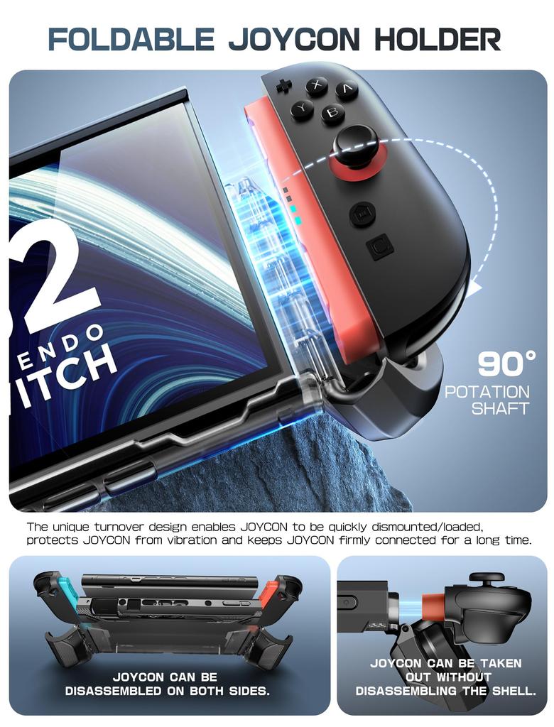 Mumba Nintendo Switch 2 Case with TPU Protective Dockable Accessory for Nintendo Switch and Controllers Grip, Cover, Joy-Con [Blade Series]