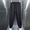 Весна Осень Мужские Брюки Ninth с эластичной резинкой на щиколотке Тонкие Свободные Боковые Карманы Однотонные Шаровары Костюмные Брюки Длинные Брюки