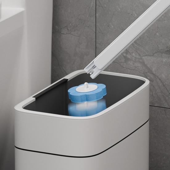 Одноразовая туалетная щетка со сменными насадками Настенный держатель Щетка для чистки с глубокими канавками Очиститель для ванной комнаты