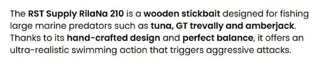 RST Rilana 210 Floating Lure 100 Grams Moon Glow (0512)