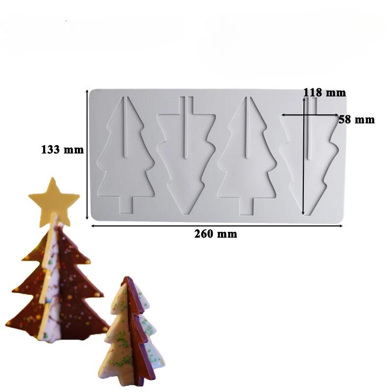 Силиконовая форма для шоколада в виде оленя, оленя, снежинки, своими руками, рождественская 3D-форма для выпечки, десерт, бисквит, инструмент для изготовления тортов, подарки ручной работы