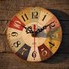 Battery Operated Round Wall Clock Quartz Movement Wood Wall Clock Antique Wall Clock  Bedroom