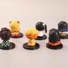 Demon Slayer Sitting Figures: Tanjiro, Nezuko, Kyojuro, Kanao, Zenitsu Ornaments (Set of 6)