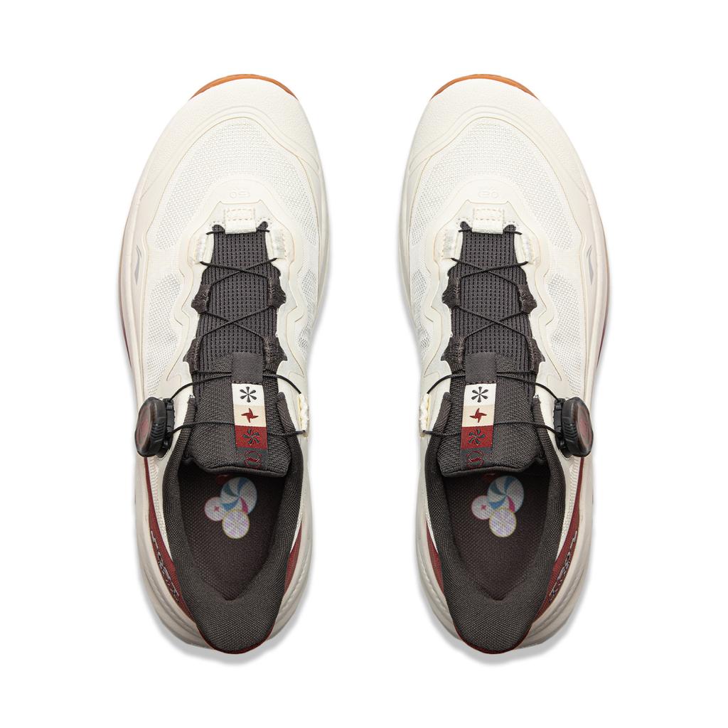 Li Ning Soft Go Max 2 Retro универсальные модные классические амортизирующие нескользящие износостойкие низкие повседневные туфли мужские кроссовки белые красные AGLV001-3