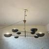 Mid Century Modern 8 Light Chandelier, Black Sputnik Ceiling Light for Living Room Bedroom Kitchen, E Base