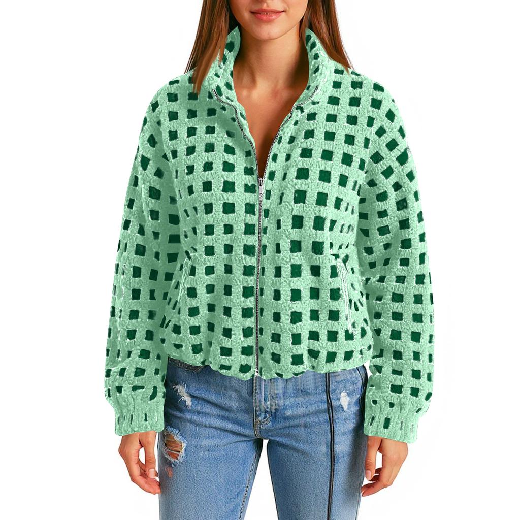 Женский осенне-зимний кардиган из овечьей шерсти с капюшоном на молнии из флиса повседневное пальто