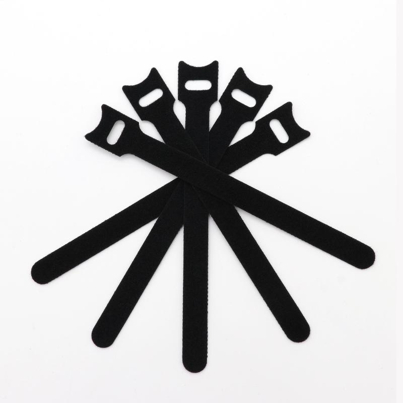 Releasable Cable Ties Wire Organizer Black 15 20 25 30cm Nylon Hook Loop Straps Wrap Zip Bundle Bandage Tie Plastics Fastening