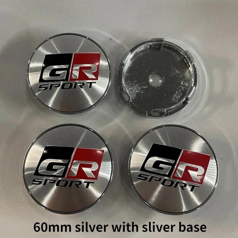 LFPB6 4 Pcs 60mm Car Wheel Center Hub Caps Rim Cover for Toyota GR Sport Corolla RAV4 Camry Yaris C-HR Prado Prius Auto Accessories