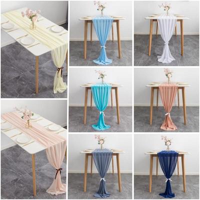 Новый 10-1PC шифоновая скатерть прозрачная ткань шелк для бохо прозрачная ткань свадебная арка накладка драпировка декор стола для дня рождения вечеринки