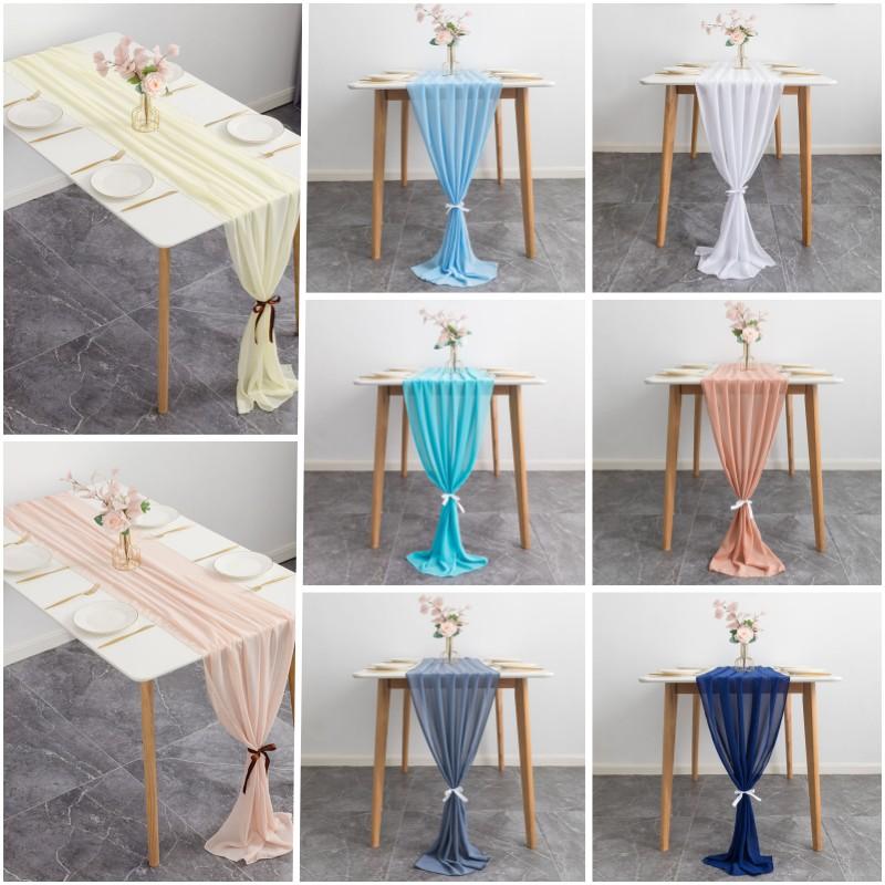 Новый 10-1PC шифоновая скатерть прозрачная ткань шелк для бохо прозрачная ткань свадебная арка накладка драпировка декор стола для дня рождения вечеринки