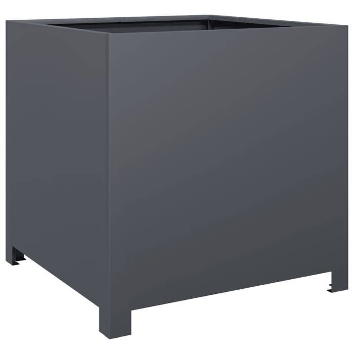 VidaXL Jardinière anthracite 50x50x50 cm acier, planteur, jardinière de patio, bac à fleurs, jardinière d'extérieur, boîte à 851215