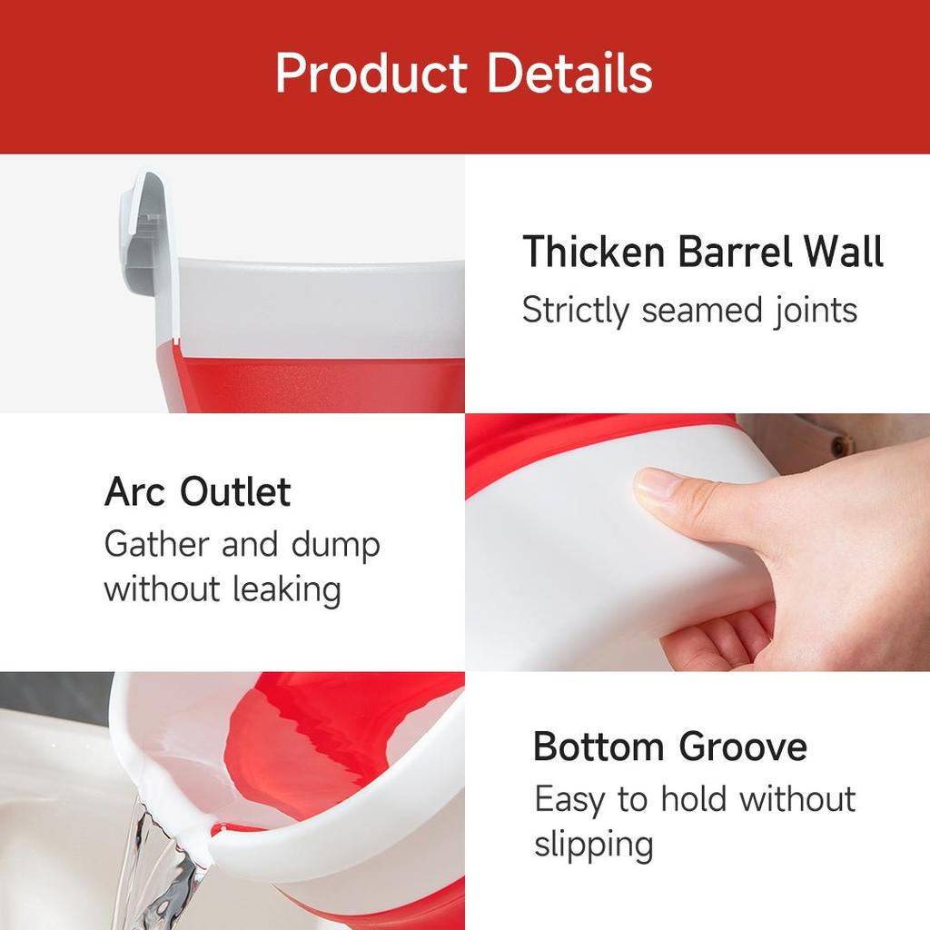 Складное ведро Xiaomi Yijie большой емкости, небольшого размера, емкость 12 л, складная высота хранения 6 см | Многофункциональный инструмент