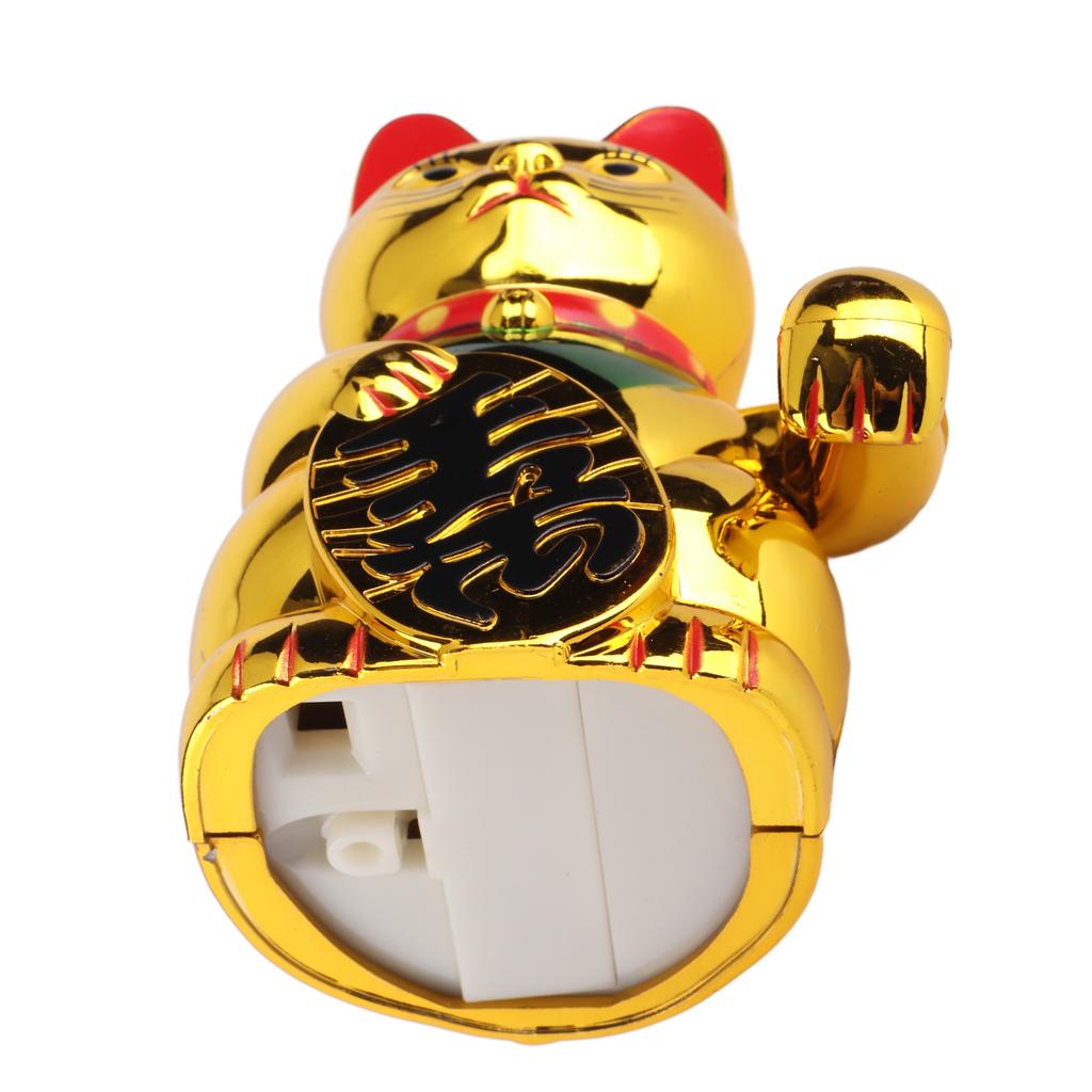 Большая золотая машет рукой, лапой вверх, богатство, процветание, приветствующая кошка, удача, украшение по фен-шуй