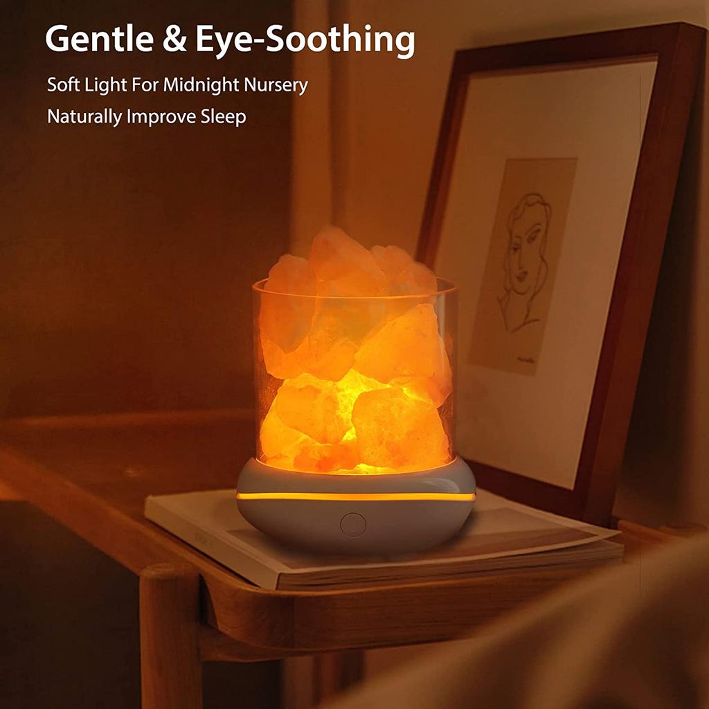 Ароматические лампы из натуральной гималайской соли USB-лампа с розовыми соляными камнями, многоцветный романтический ночник для оригинальных подарков на день рождения