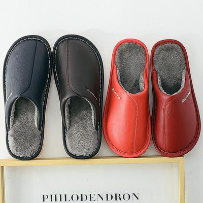 Теплые водонепроницаемые нескользящие хлопковые тапочки с плюшевой подкладкой для мужчин и женщин