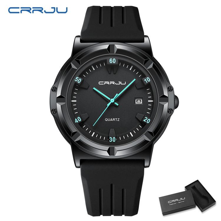 CRRJU New watch5030Men's wristwatch, women's watch, leather strap, casual, fashionable, business, waterproof