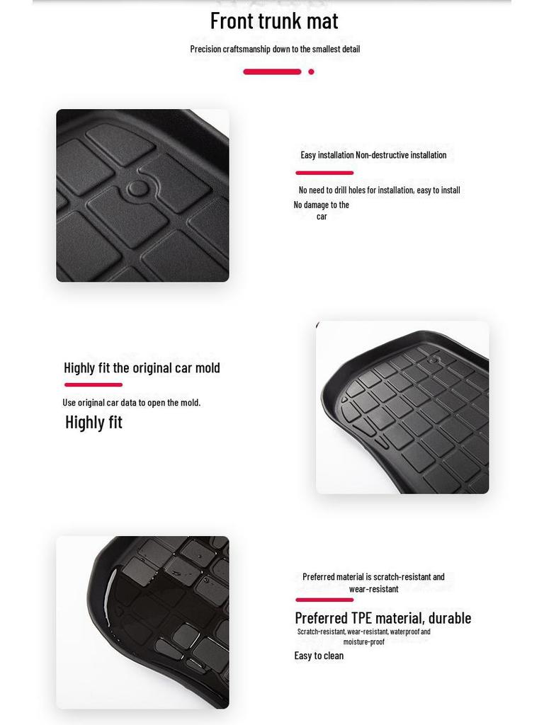 Tesla Model 3/Y Custom Передние и задние коврики TPE для багажника