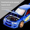 1/32 Scale Subaru Impreza Rally Alloy Racing Model Open Door Desk Ornament Sound Light Children's Toys Boy Gift