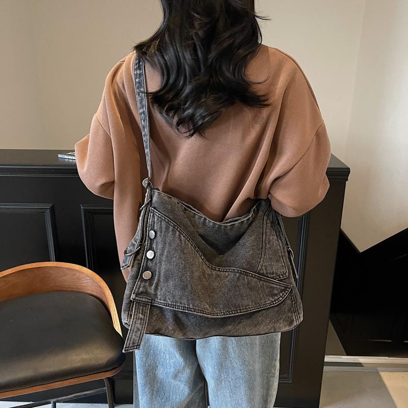 Сумка-тоут из денима, женская сумка через плечо, студенческая сумка для поездок на работу