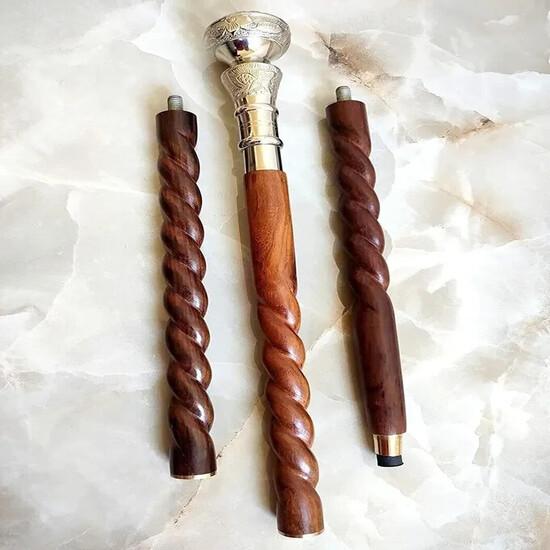 Дизайнерская трость для ходьбы Деревянная трость Ручка-набалдашник из латуни Подарок