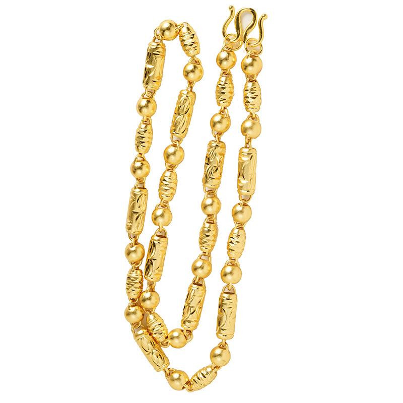 Вьетнамский Золотой Песок Оливковый Узор Бусин Ожерелье Мужское Китайский Стиль Медный Сплав Ювелирные Изделия Аксессуары